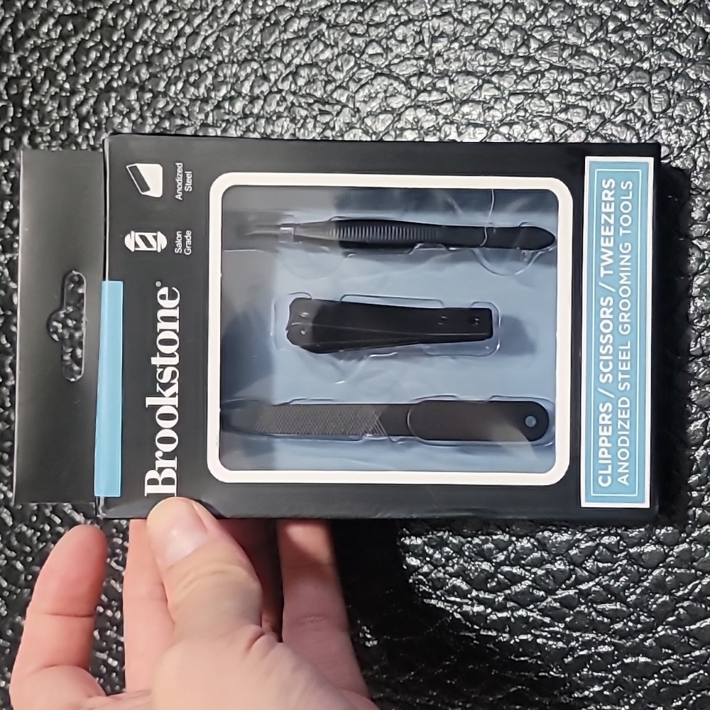 Brookstone Black Anodized Steel Clippers Set